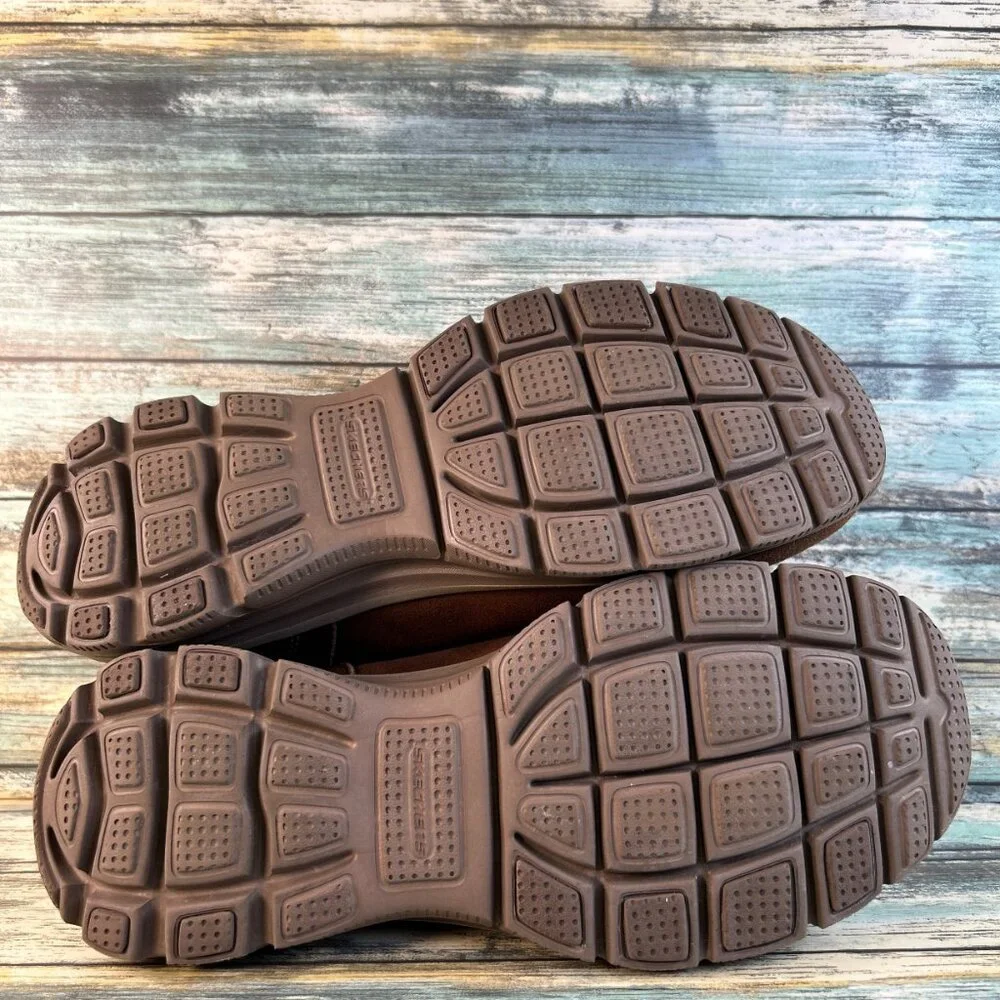 Skechers Easy Going Comfort Ankle Boot Womens 9.5 Brown Slip On Casual Walking